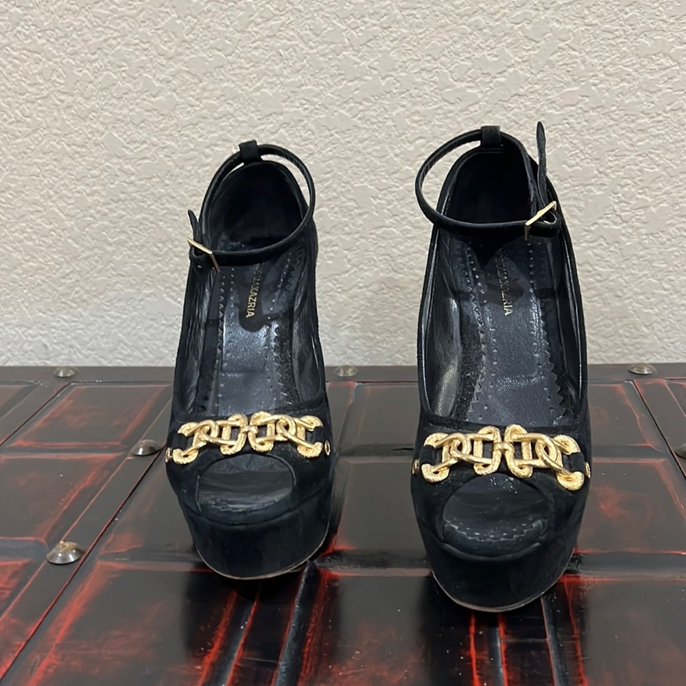 Black suede shoes